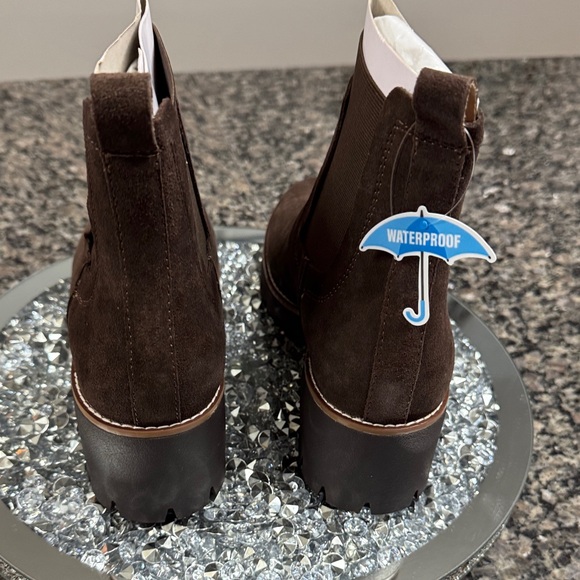 Aqua College Demi leather waterproof Dark Brown m chunky Ankle Booties NEW 9.5 - Picture 12 of 14